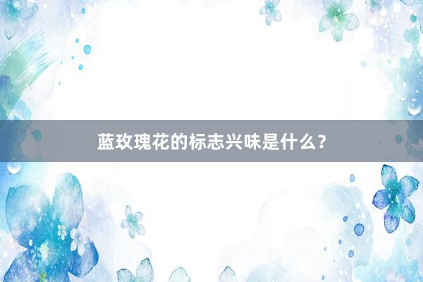 蓝玫瑰花的标志兴味是什么？